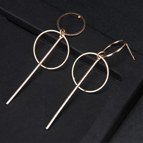 5 for $25 Circle Bar Geometric Metal Earrings - Picture 4 of 7